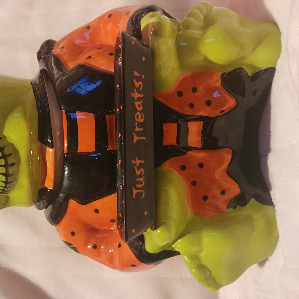 Cracker Barrel, Vintage, Rare, Halloween "Too Cute To Spook" Frankenstein Jar - Picture 5 of 10